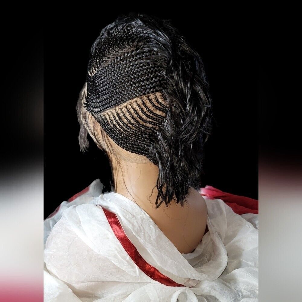 Luxurious Handmade Full Lace braided Wig: Elegance gorgeous in mohawk style, - Picture 7 of 15
